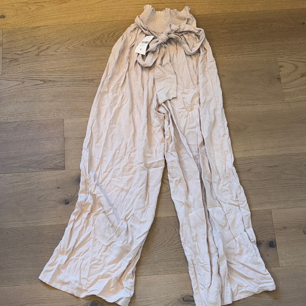 Forever 21 Cream Wide-Leg Pants
